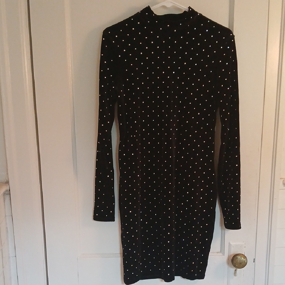 Elegant Black Studded Dress